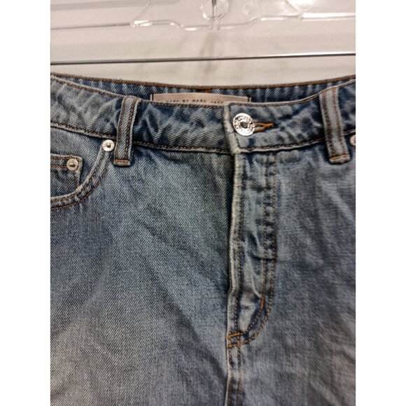 Marc By Marc Jacobs Womens Iconic Denim Mini Skirt Size 28 Blue Raw Hem Cotton - Picture 3 of 9